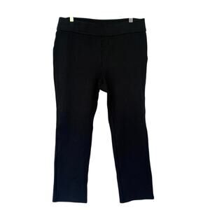 Soft Surroundings Pants Large Black Pull On Perfect Ponte Straight Leg 34x27